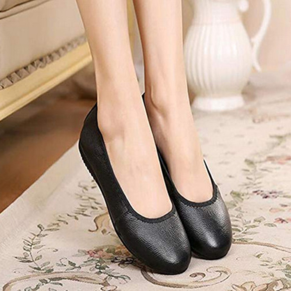 Kunsto Women's Comfort Leather Ballet Flats Shoes